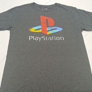 PlayStation Logo Gray T-Shirt, small size, pre-owned excellent conditions